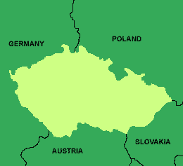 Czech Republic is coloured yellow