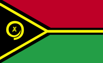 Vanuatu is coloured yellow